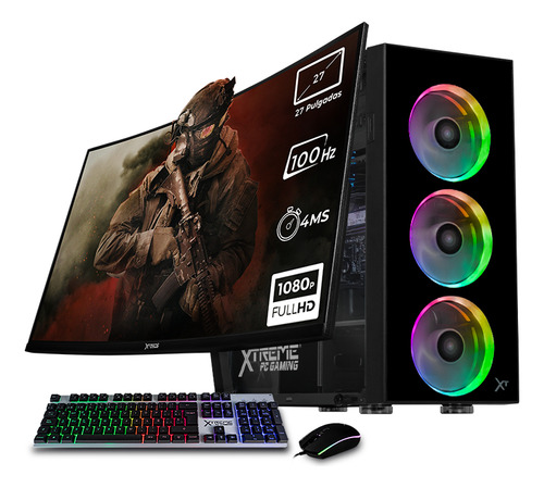 Xtreme Pc Gaming Computadora Intel Core I9 12900 32gb Ssd 1tb Monitor 27'' Curvo Wifi Dragonfly Black