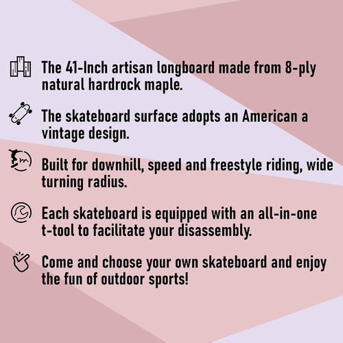 41 Pulgadas Drop-through Longboard Skateboard Cruiser