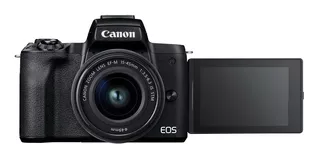 Canon EOS Kit M50 Mark II + lente 15-45mm 3.5-6.3 IS STM + lente 55-200mm sin espejo color negro