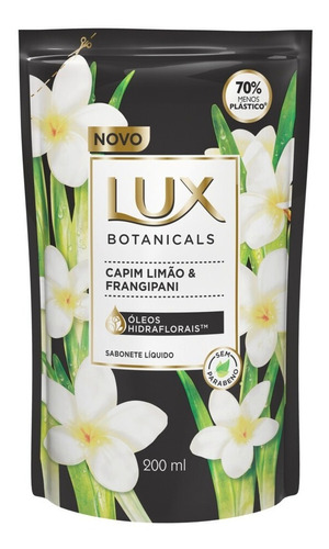 Refil Sabonete Líquido Botanicals Capim Limão 200ml Lux
