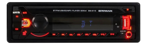 Som automotivo Briwax BM8115 com USB, bluetooth e leitor de cartão SD