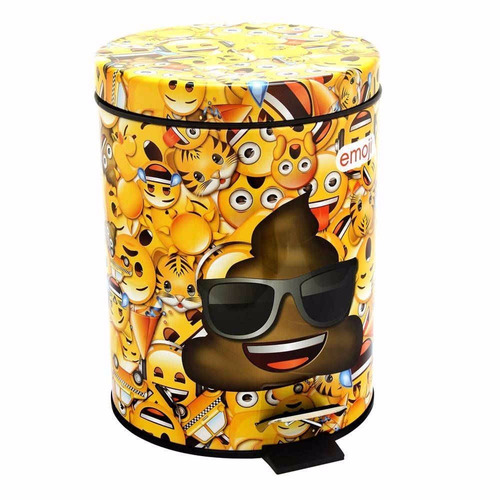 Bote De Basura Emoji Original 5 Litros Pedal Cesto Popo