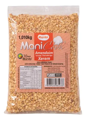 Amendoim Torrado Triturado Xerem Natural 1kg Manicook