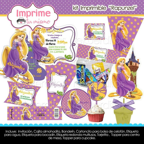 Kit Imprimible Rapunzel Enredados Decoración Candy Bar