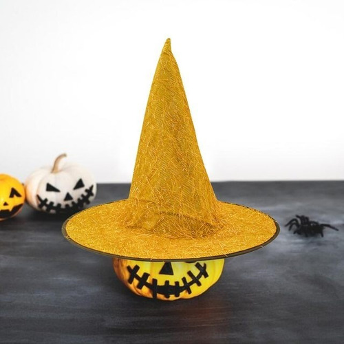 Sombrero Bruja Con Pelito Brilloso X 3 - Halloween Cotillon