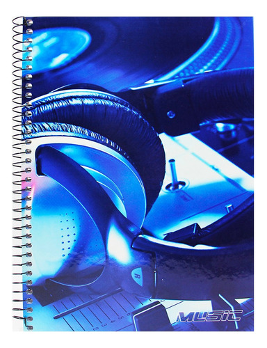 Kit 4 Cadernos Espiral Musica Instrumentos Cd 96fl 1 Matéria