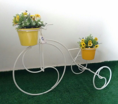 Bicicleta Floral Tipo Suporte De Vasos Jardim De Inverno