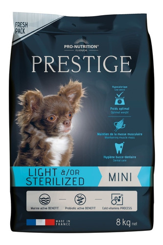 Alimento Prestige Flatazor Adulto Light Mini, Saco 8 Kg.