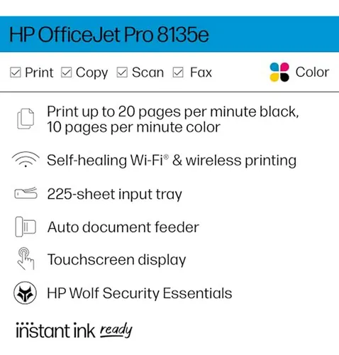 Impresora Hp Officejet Pro Todo En Uno, Color, Hogar, Copia,