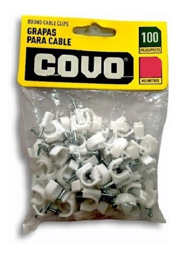 Grapa Para Cable 6 Mm Covo 100 Pcs