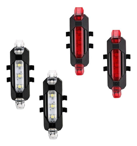 4x Luz Trasera Lámpara De Cola Led Bici 4x Cable De Carga