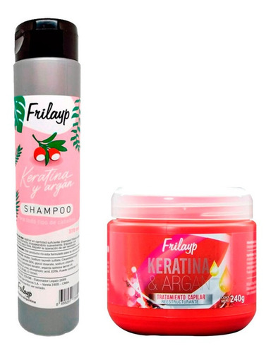 Shampoo + Mascara Keratina Y Argan Frilayp Reparacion