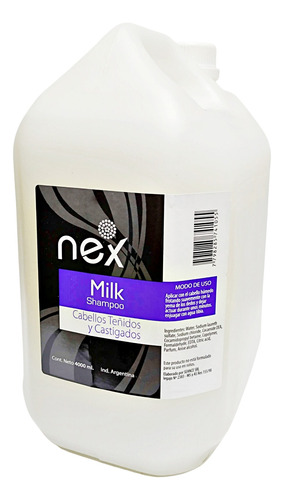Shampoo Milk Nex Bidon X 4 Litros - Cabello Teñido Castigado