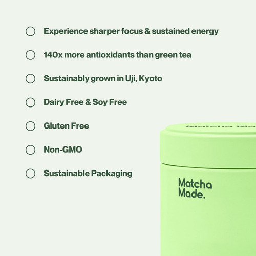Polvo De Matcha Endulzado En Lata Resellable 8.46 Oz