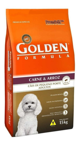 Alimento Golden Premium Especial Formula para cão adulto de raça pequena sabor carne e arroz em sacola de 15kg