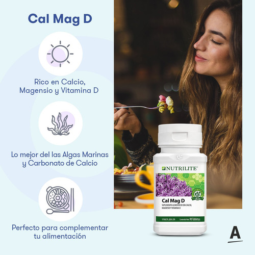 Vitaminas Nutrilite Calcio Magnesio Vitamina D 90 Tabletas Sabor Sin Sabor