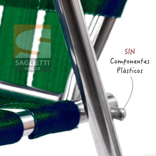 Imagen 5 de 9 de Sillon Aluminio Ancho Xxl Super Reforzado 160 Kg Alumel