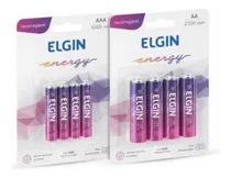 Comprar 12 Pilhas Recar. Elgin Aaa 1000mah + 8 Pilhas Aa 2700mah