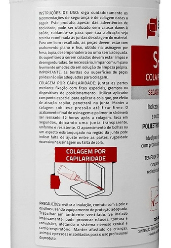 Kit Cola Acrílica Sinteglas S-320 Com Aplicador + Ponta