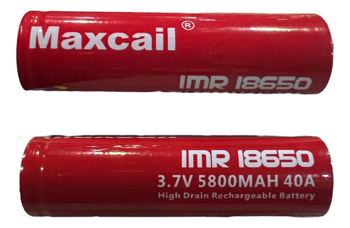 Batería Recargables 18650 5.800mah 3.7v Maxcail Lisas X2