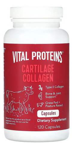 Vital Proteins Colágeno De Cartílago 3gr, 120 Caps Sabor Sin Sabor