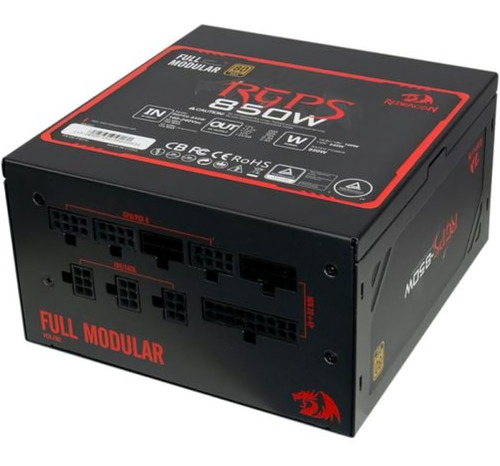 Fuente Redragon 850w Gc-ps010 Full Modular 80 Plus Gold
