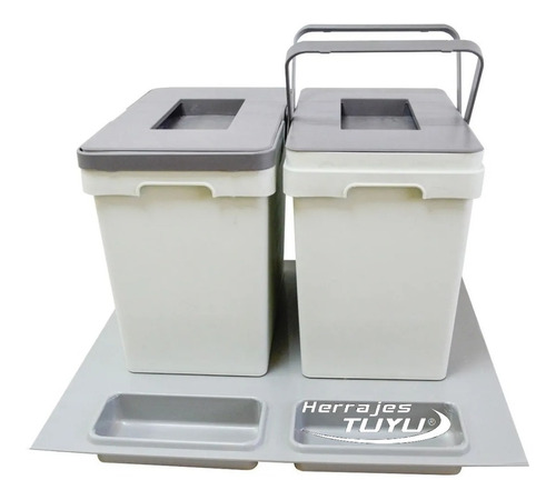 Porta Residuos Doble Unihopper 17 Lt Base Reforzado Calidad