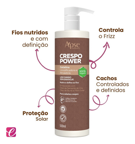 Kit Creme De Pentear, Gelatina E Máscara Crespo Power Apice