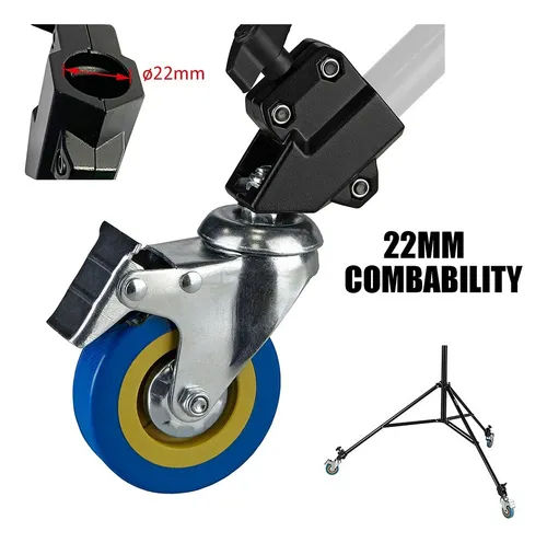 Ruedas Dolly 8cm Para Tripode Stand Con Freno