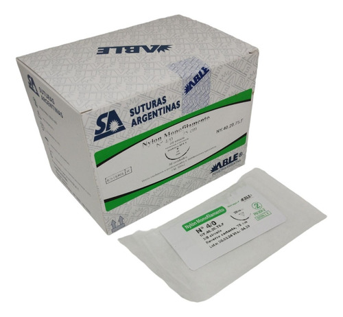 Nylon 4/0 -ag 20mm 3/8 Circ Rev Cort De 75cm Caja X 36uds
