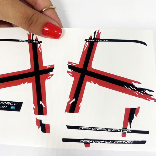 Adesivos Miniatura 1/32 Volvo Fh Performance Vermelho Preto