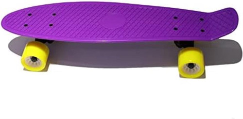 Monopatín Morado Con Ruedas Amarillas Cruiser Board 22 Compl