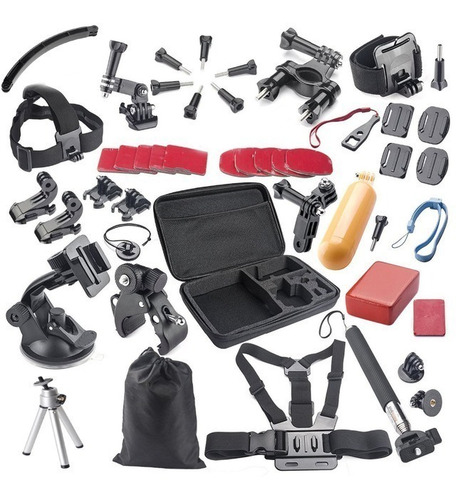 Imagen 2 de 10 de Kit Valija Maletin 64 Accesorios Gopro 8 9 10 11 Sjcam