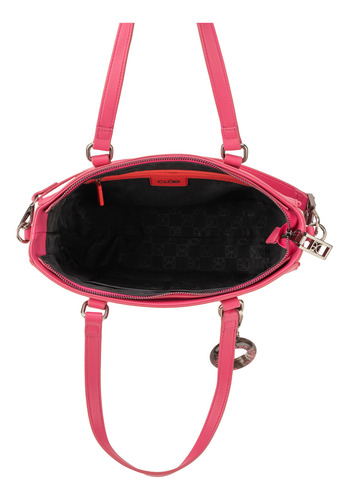 Bolsa Tote Cloe Para Mujer Monograma Alto Relieve Con Charm Color Rosa