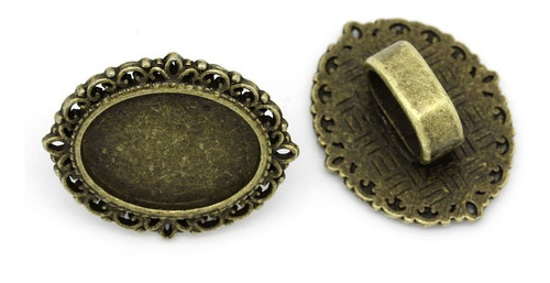 Camafeo Oval (4 Piezas) Marco Antiguo Bronce Ajuste Para