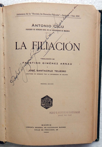 La Filiación - Antonio Cicu