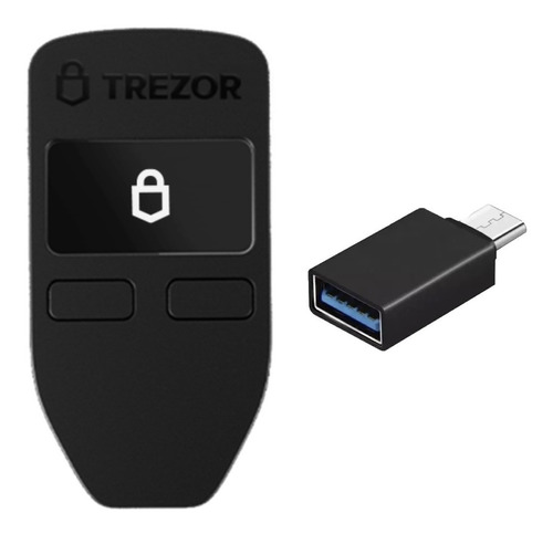 Trezor One Black Bitcoin Wallet + Adaptador Para Celular