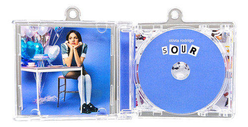 Llavero Mini Disco Cd Olivia Rodrigo Álbum Sour Violeta