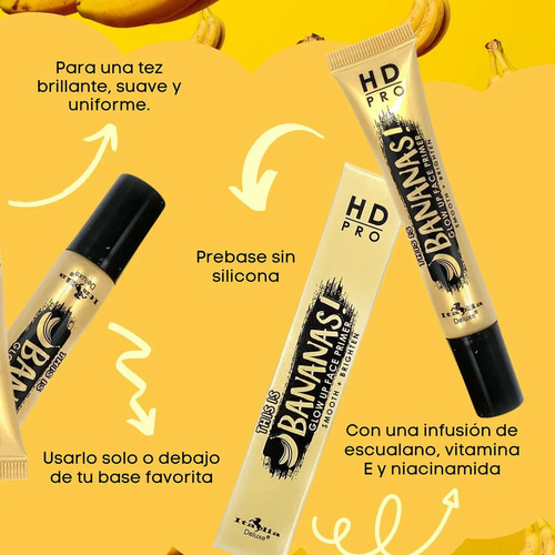 Primer Facial This Is Bananas Hd Pro Italia Deluxe Glow Up Face Primer Hidratante Dorado
