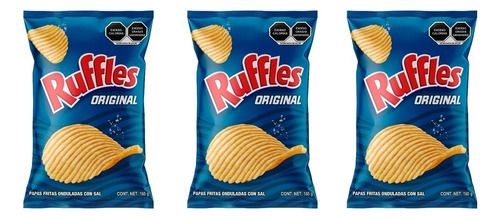 Papas Sabritas Ruffles Original Con Sal 185 G (3 Piezas)