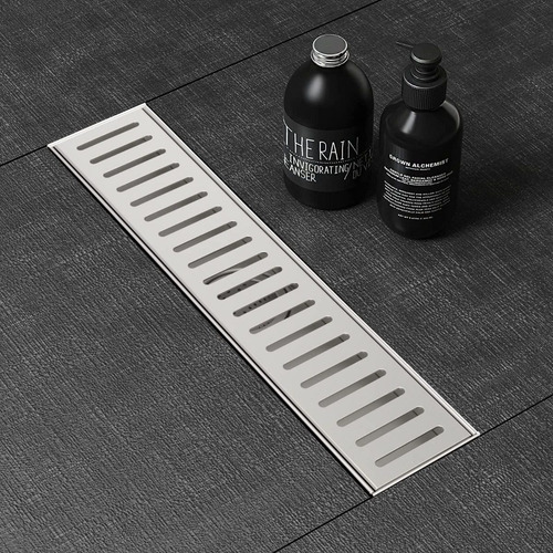 Imagen 3 de 4 de Rejilla Sifón Piso 40cm X 10cm Ranurada Acero 304