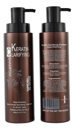 Argan Oil Keratin Clarifying Shampoo Pelo X 400ml