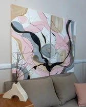 Comprar Cuadro Abstracto Rosa 2x60x80cm Boho Texturizado