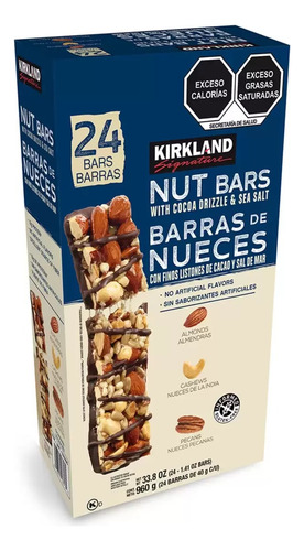 Ks Barras De Nueces Con Cacao Y Sal De Mar 24 Pzas De 40 G