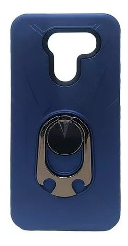 Funda Para LG K40s Lmx430hm Case Con Destapador Y Cristal 9h Color Azul
