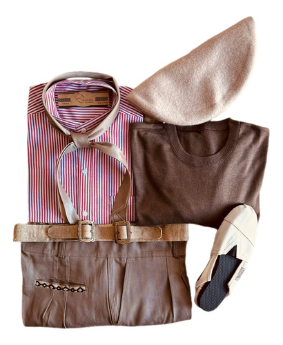 Conjunto Gaucho. Bombacha, Camisa, Boina,pulover, Alpargata Varios