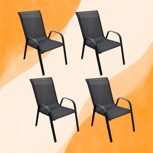 Imagen 5 de 9 de Silla Con Posabrazos De Jardin En Hierro Y Textilina Crazy S