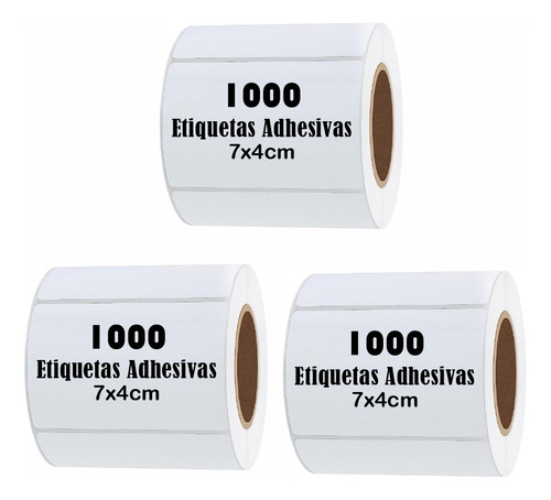 Etiqueta Termica Adhesiva  7x4cm  Pack 3 Rollos