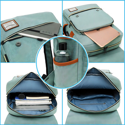 Mancio - Mochila De Portátil Para Mujer, Hombre, Para Viaj. Color Verde