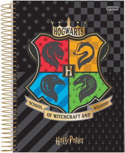 Caderno Espiral Harry Potter Hogwarts 1 Matéria 96 Folhas